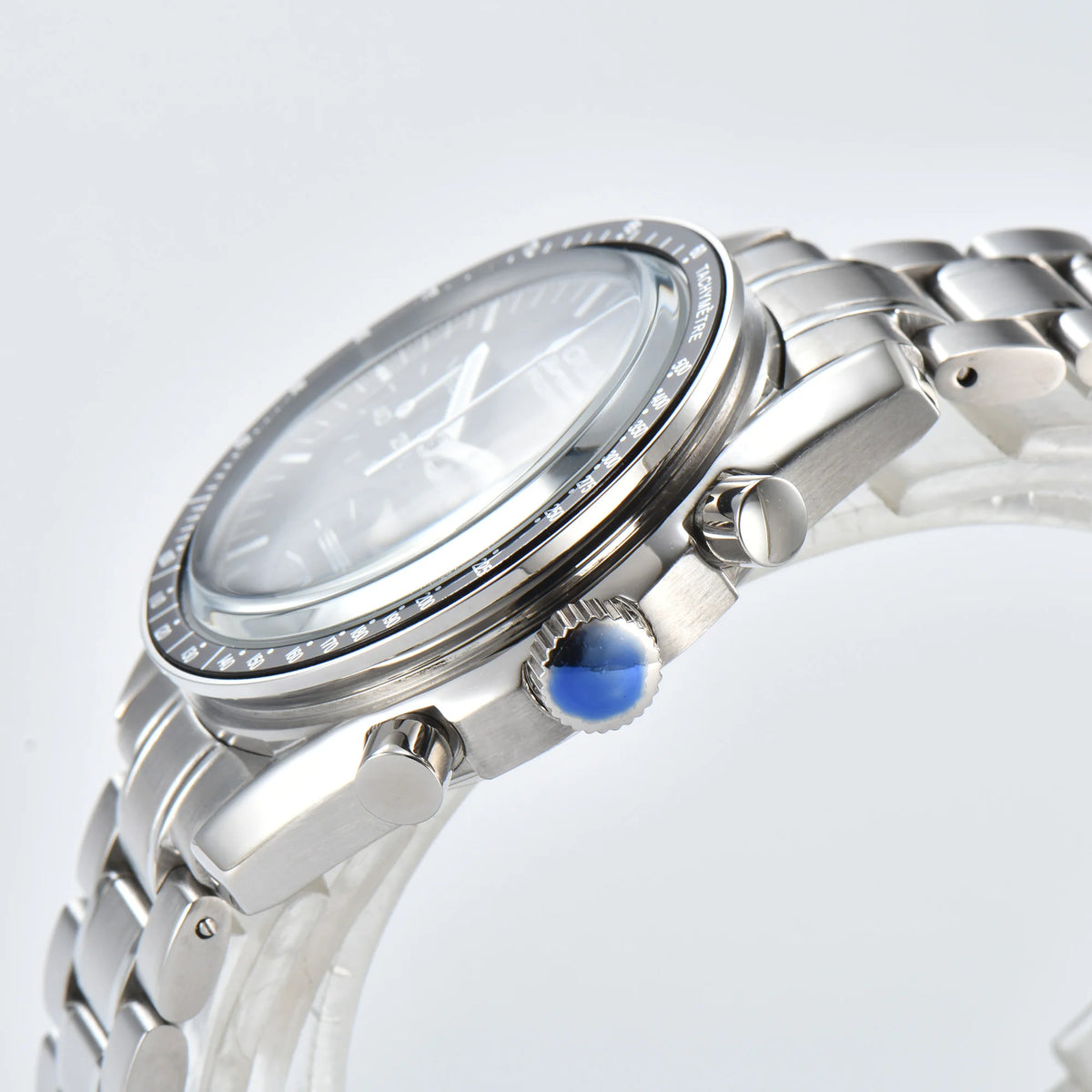 Stainless steel Men's wrist watch Sapphire glass waterproof Quartz watch VK63 movement 41mm Moon Design speed chronograph watch