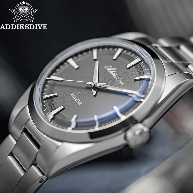 ADDIESDIVE 36mm AD2066 Luxury Men Watch VH31 Reloj Hombre BGW9 Super Luminous 316L Stainless Steel 10Bar Waterproof Quartz Watch